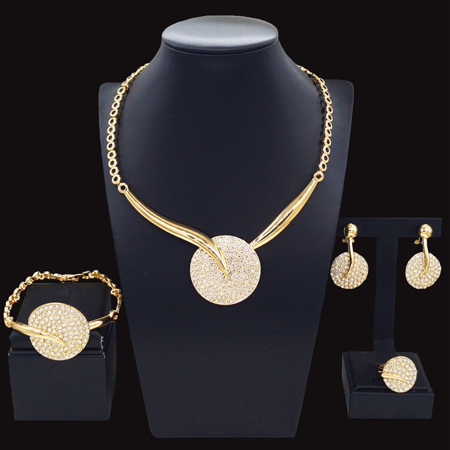 Zhuerrui Customized African Gold Jewelry Sets Simple Silver Bead Necklace Jewelry Set High Quality Bridal Wedding Gift HC23192