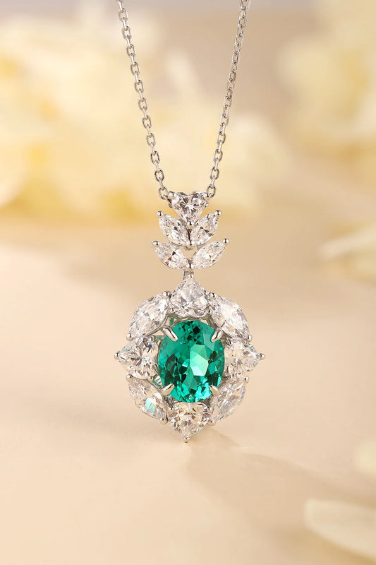 Gemfiori Custom Pendants Necklaces of the Day Gemstones Pendant Sterling 925 Silver Pendant Jewelry for Women Emerald Sapphire Ruby