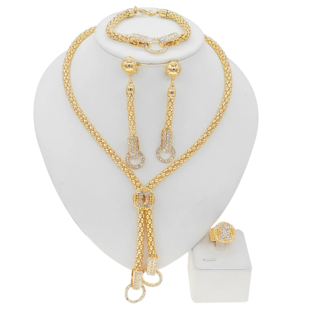 Zhuerrui Italy Brazil Gold Jewelry Set Fashion Vintage 24K High Quality Jewelry Sets Designer Wedding Party Jewelry HN21031614