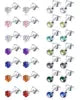 New style multiple earrings shiny and colorful zircon stainless steel earrings set factory direct sale
