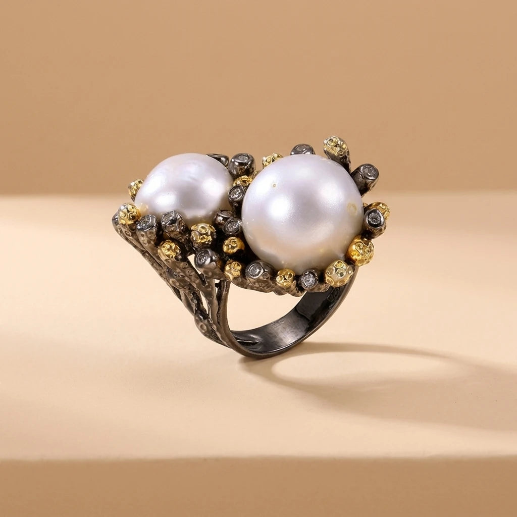 Fashion Original Pearl Designs 925 Silver Jewelry Ring with Pearl for Women