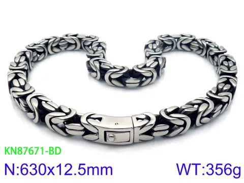 REBEL Hip-hop Charm Bracelet and Necklace Stainless Sets Men