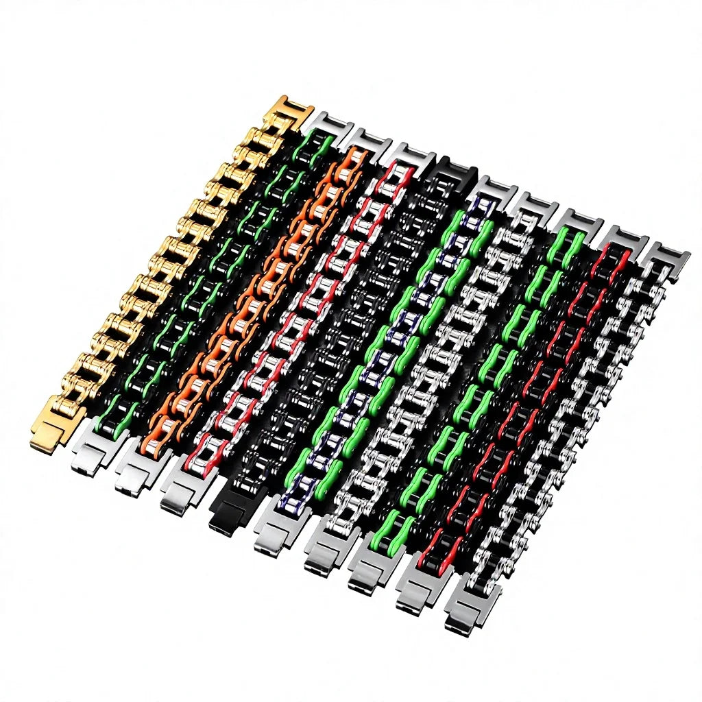 REBEL European American-style Personalized Stainless Steel bicycle Chain Bracelet Men Sleek Minimalist Biker-chic Hand Accessory for