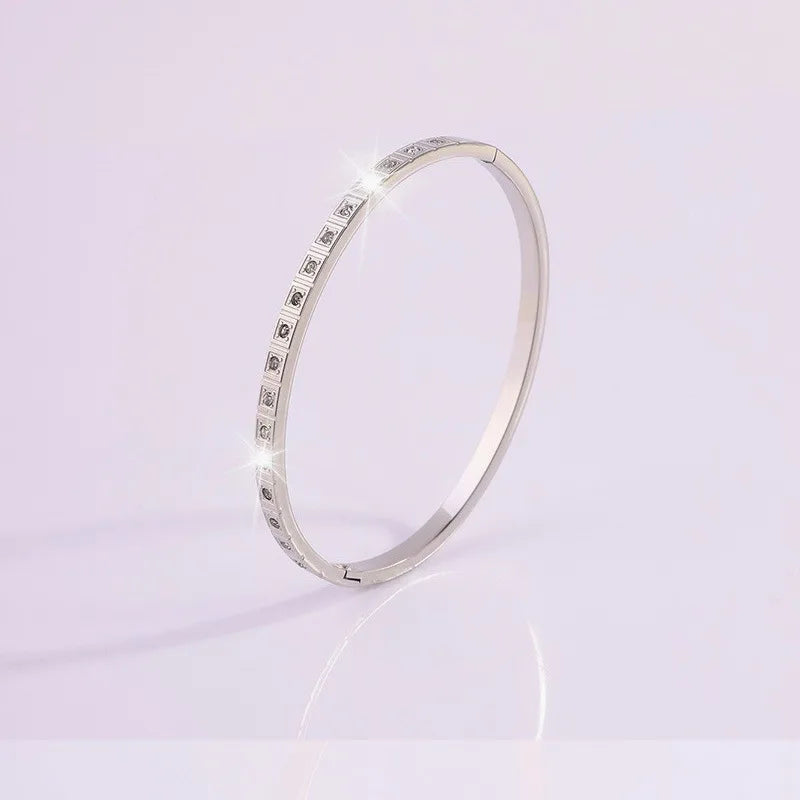 REBEL Stainless Inoxydable Stainless Steel 18K Gold Plated Roman Women Fashion Jewelry Bracelets Bangles