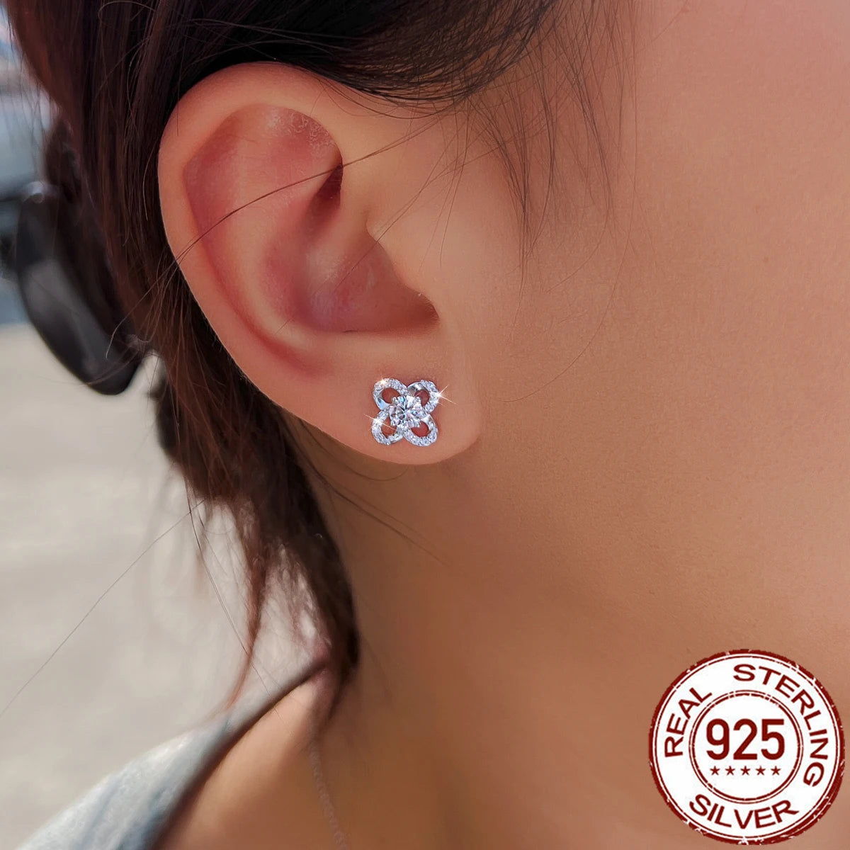 Stunning CZ Jewelry Set Round Zirconia Flower Stud Earrings Necklace Pendant 925 Sterling Silver Jewelry Set for Lady Daily Wear