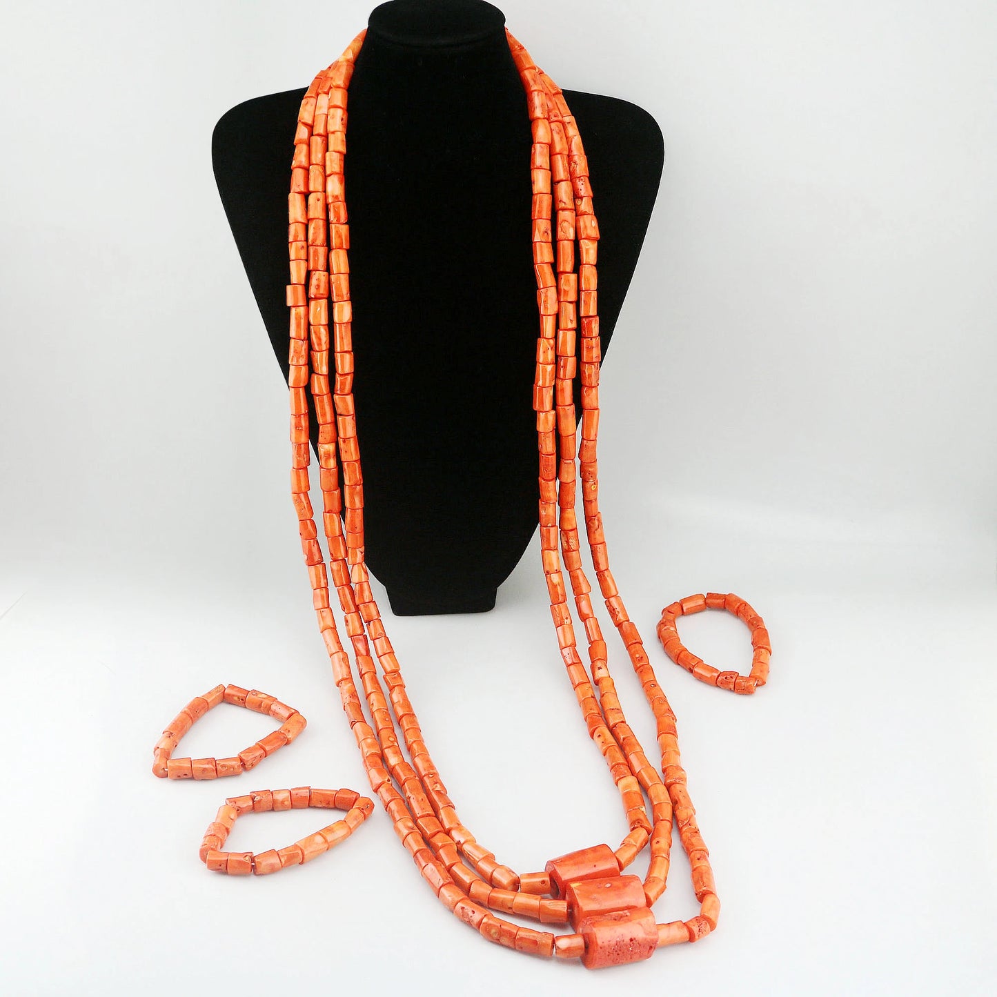 Zhuerrui Elegant Red Coral Beads Design Set Gold Accessories Necklace Sets Exquisite Craftsmanship Suitable for Party CL3166
