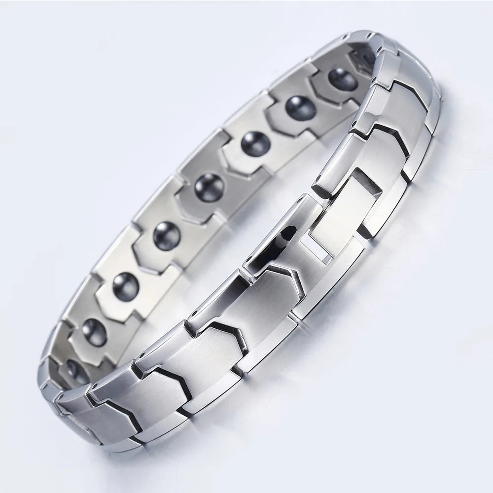 Magnetic Therapy Bracelet Health Care Germanium Energy Magnetic Therapy Titanium Steel Bracelet for Men