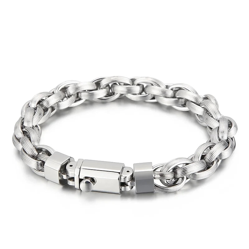 KALEN Fashion 235mm Hip-Hop Stainless Steel Chain Bracelets for Men