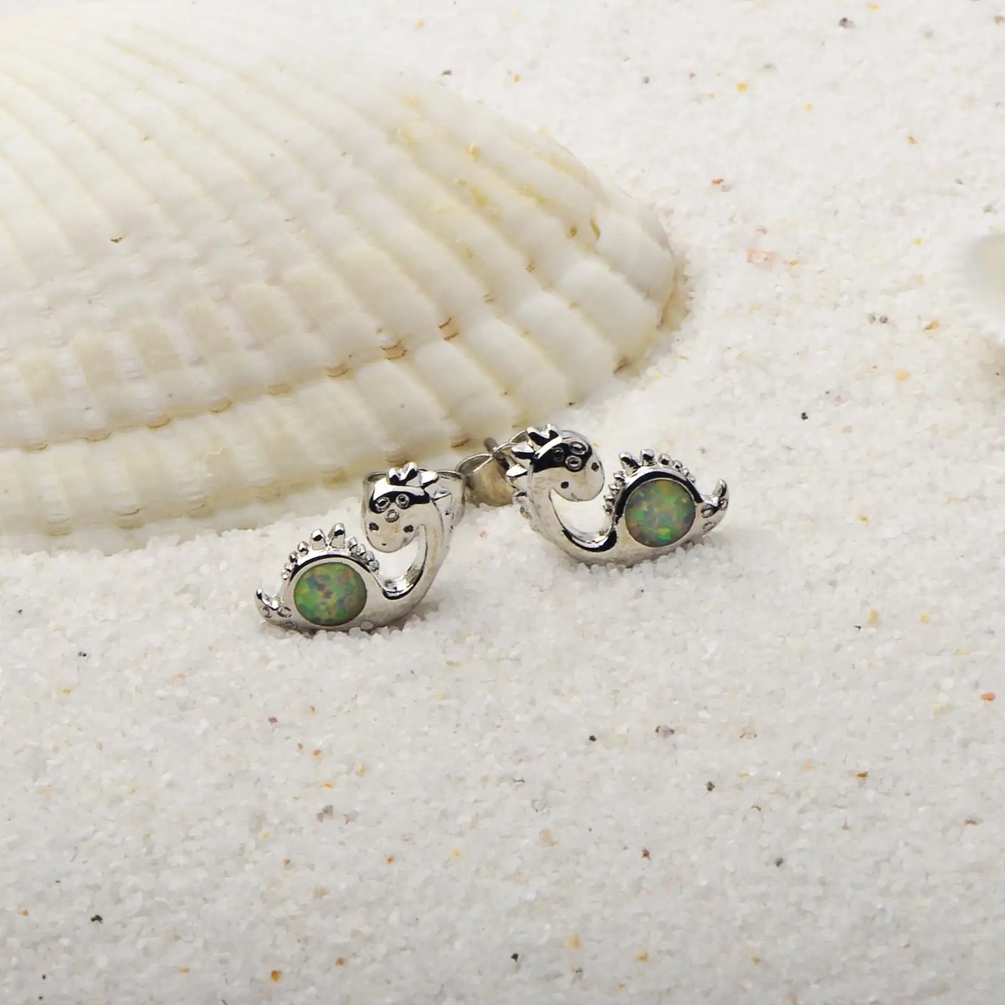 Aobao Style Dinosaur Jewelry Opal Studs Cute Girls' Gem Jewelry
