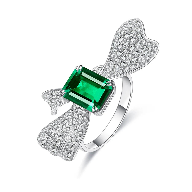 Gemfiori Custom Jewelry Ring 18k Gold Ring with Lab Grown Emerald and CVD Diamond from Shenzhen Gemfiori Wuzhou Gems