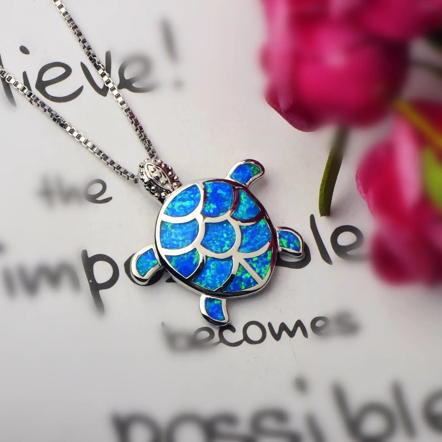 Elegant Sea Turtle Opal Necklace | Nature-Inspired Jewelry - Perfect Women's Gift Bulk Wholesale
