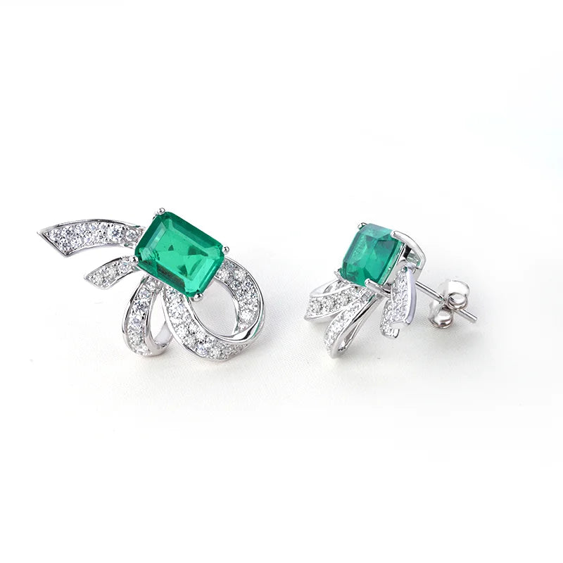 S&S Lab Grown Colombian Emerald 925 Silver Jewellery Set | Ring, Necklace & Earrings | S&S Collection