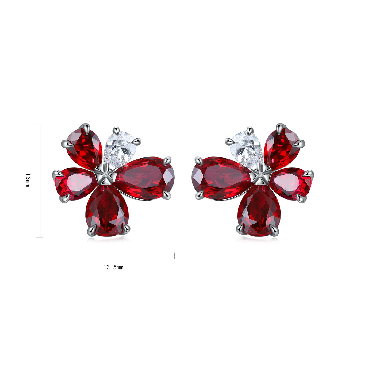 Gemfiori Lab Grown Ruby Earrings Women's Earrings Lab Made Ruby Earrings Lady Use