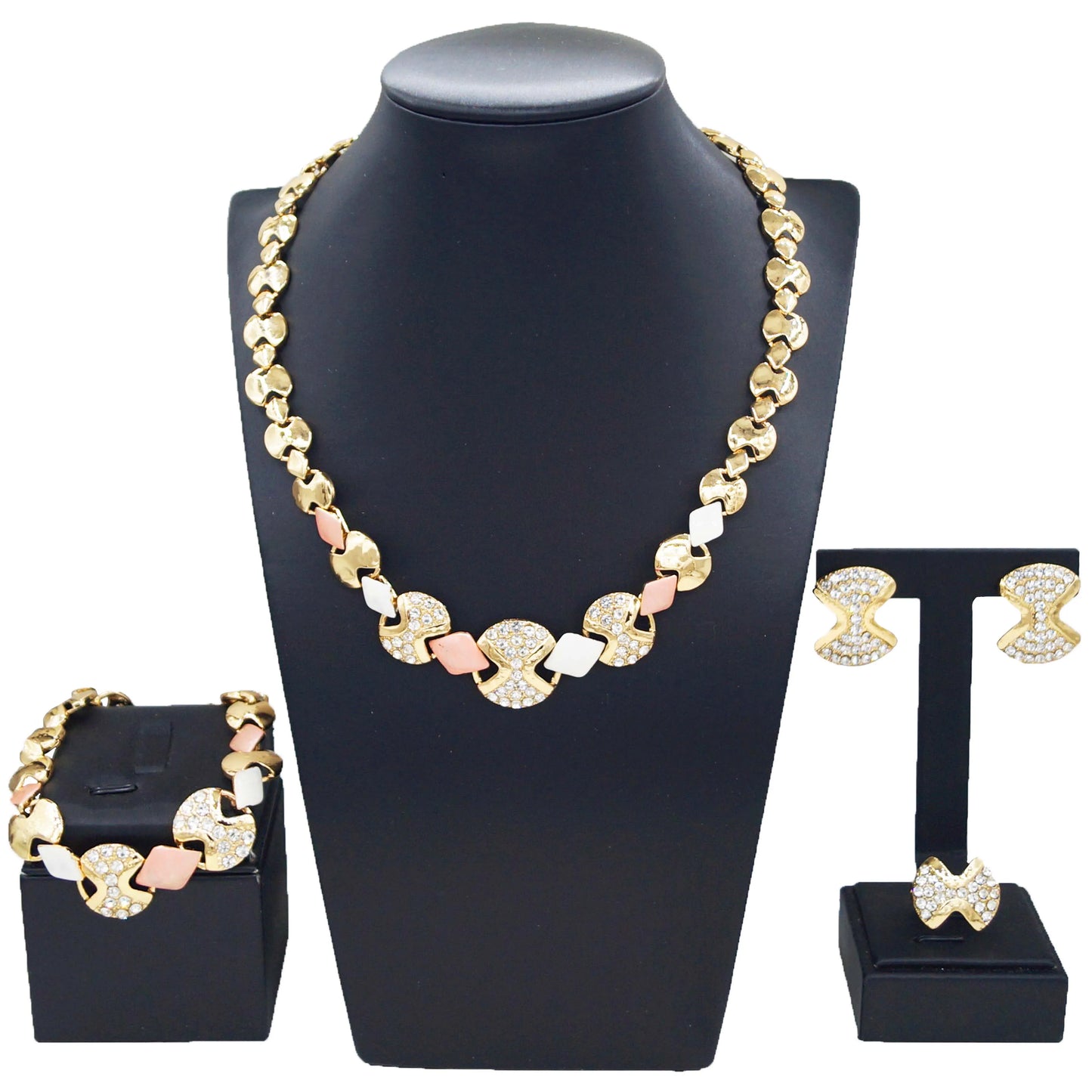 Zhuerrui High Quality Luxury Gold Jewelry Sets Multi Color Beads Necklace Jewelry Set Latest Bridal Wedding Gifts HA23244