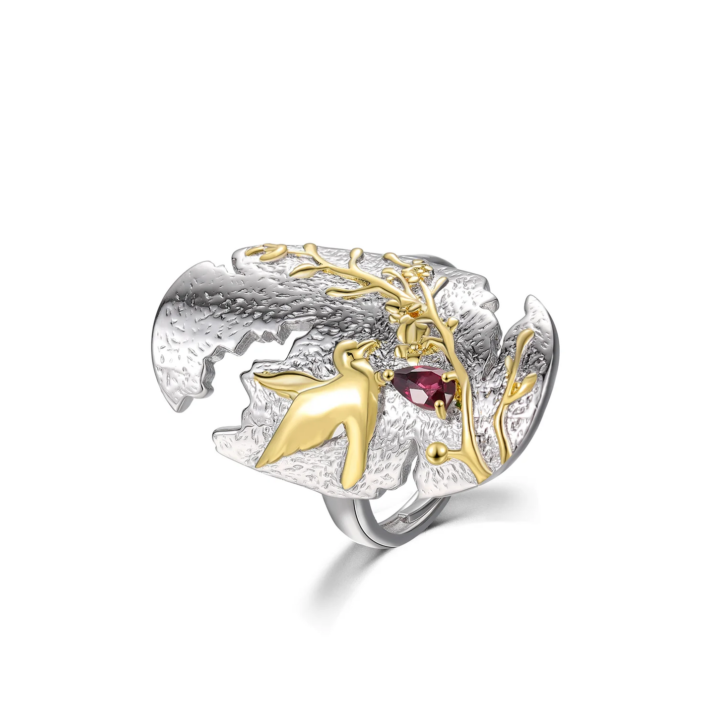 C7942 Abiding Fine Jewelry Factory Natural Inspired Designer Collection Sterling Silver Natural Rhodolite Garnet Jewellery Set