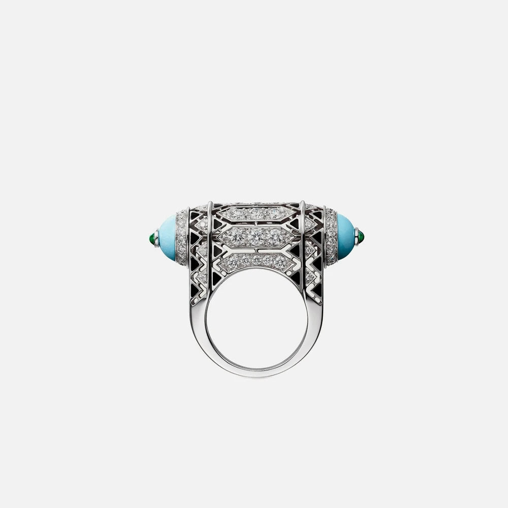 MuShan Jewelry Factory S925 Sterling Silver Ring Electroplated Gold High Carbon Diamond Blue Pine Ring Cross Border Jewelry