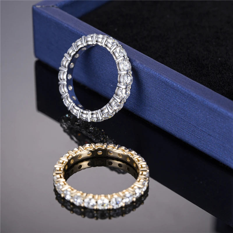 Gemfiori MSR-308 10K 14K 18K Gold 3mm Round Lab Grown Diamond Eternity Ring Jewelry Lab Grown Diamond Eternity Band