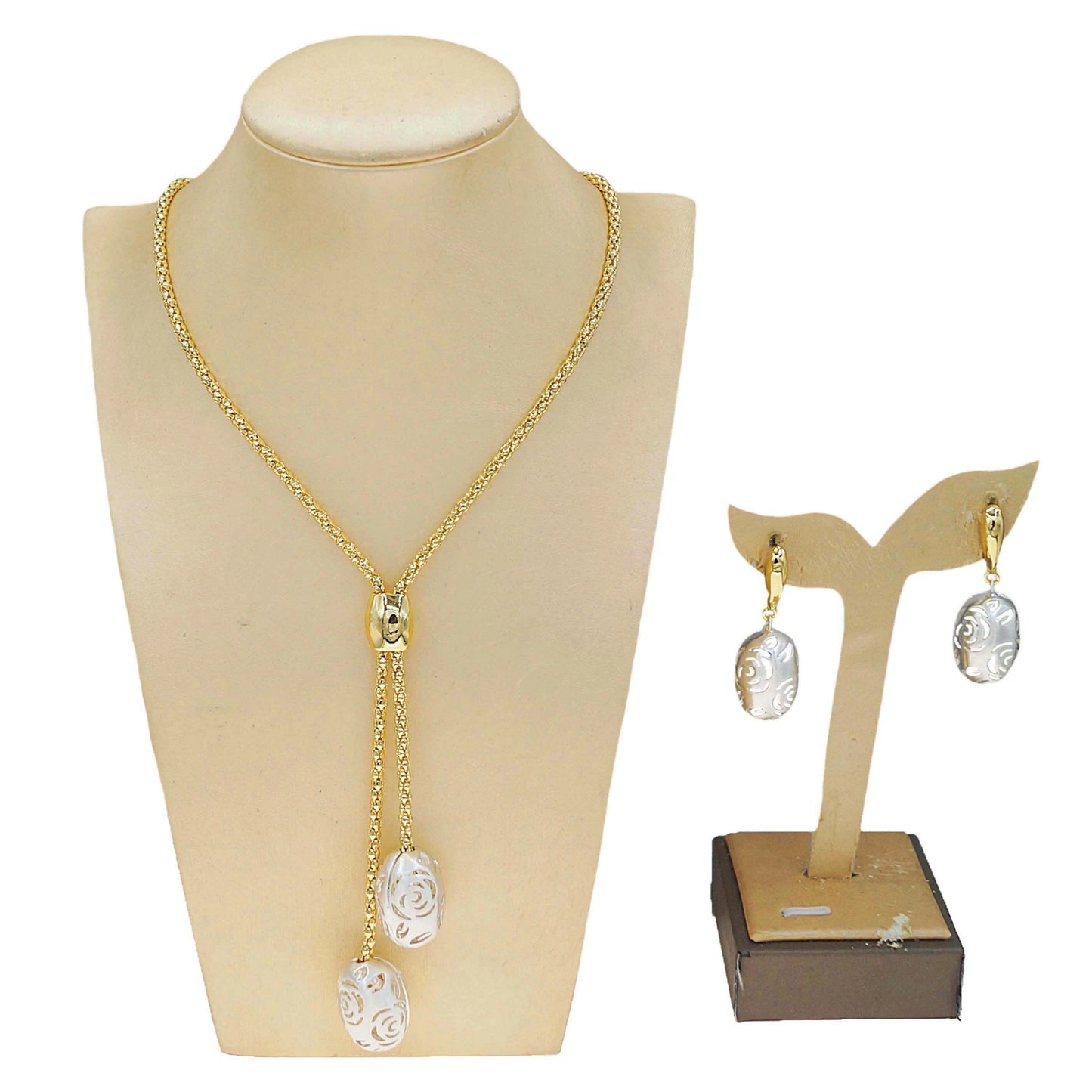 Zhuerrui New Gold-Plated Exquisite Jewelry Two-Piece Set Necklace Earrings Every Day Fashion Exquisite Women's GiftsHV22005225