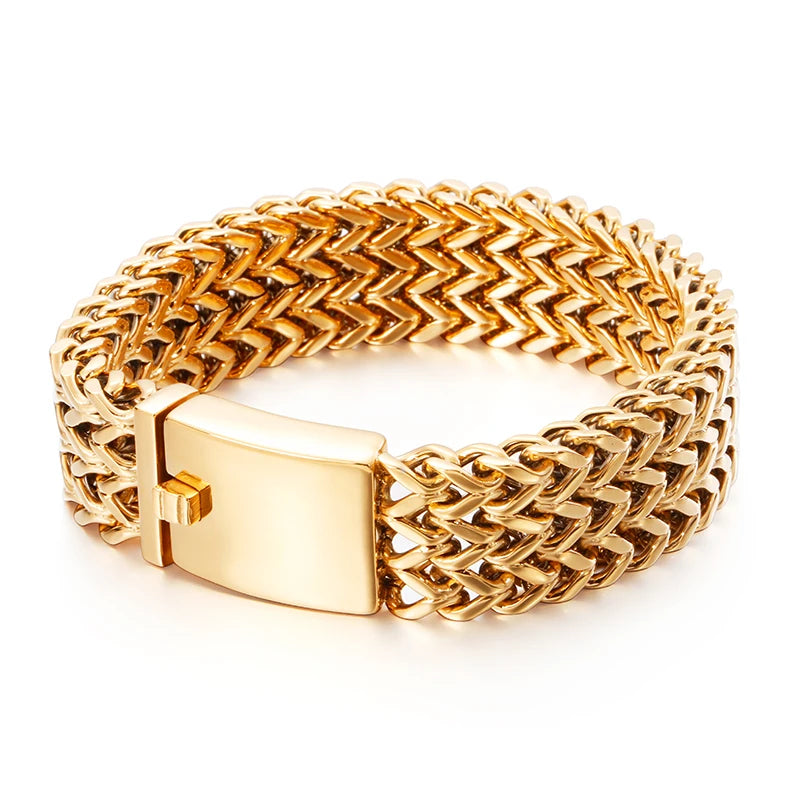 KALEN 18k Chain Luxury Bracelet Mens Charm Gold Plated Bracelets