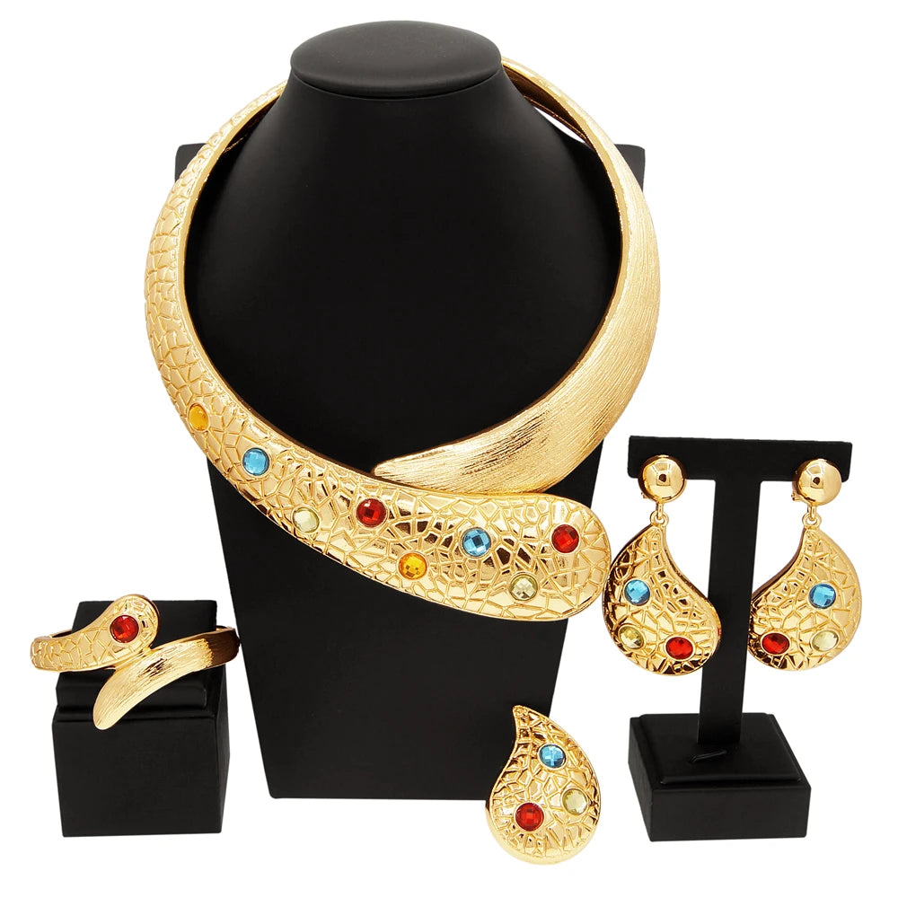 Zhuerrui Brazilian Gold Jewelry Sets Design Luxury Fashion Jewelri Set Designer Party Fine Italiano Women Jewellery Set H00560