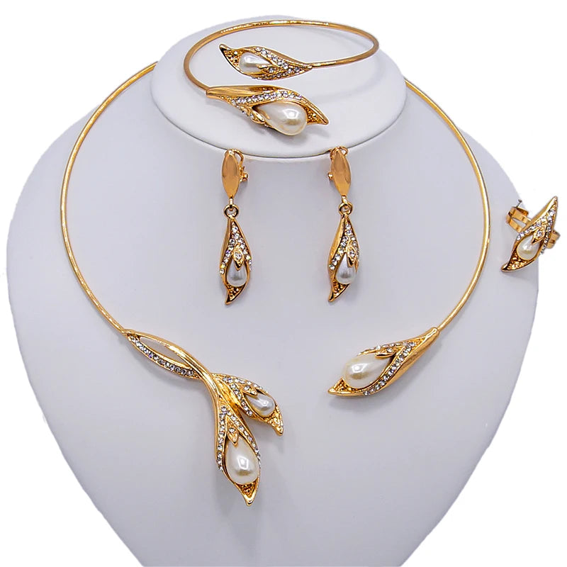 Zhuerrui Italiano Gold Designs Women Jewellery Set Party Fine Costume Jewelry Set Luxury Big Necklace Jewellery SetsHD20070814