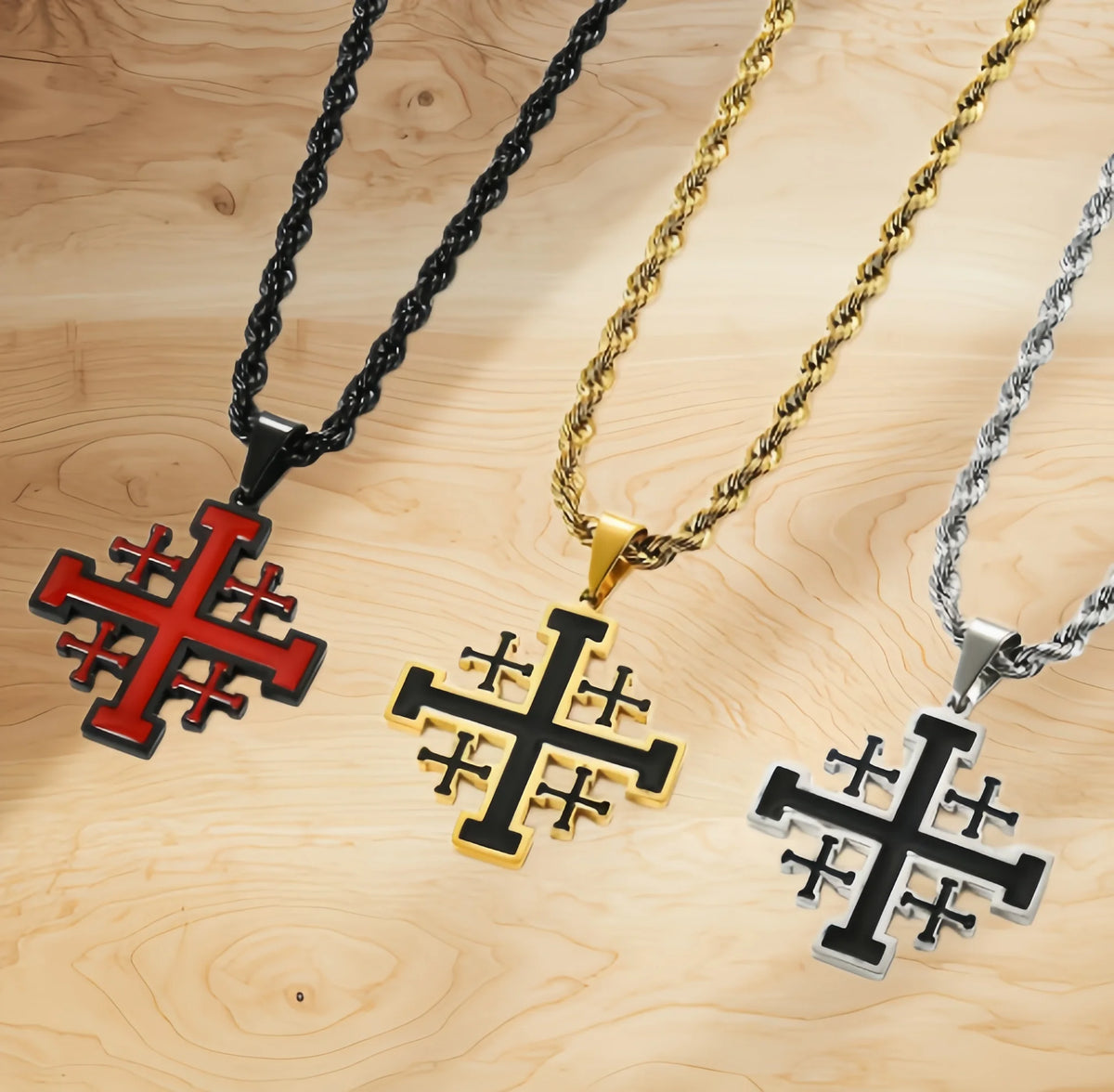 REBEL New Arrival Men Cross Necklace, Stainless Steel Ins Hip Hop Personality Pendant