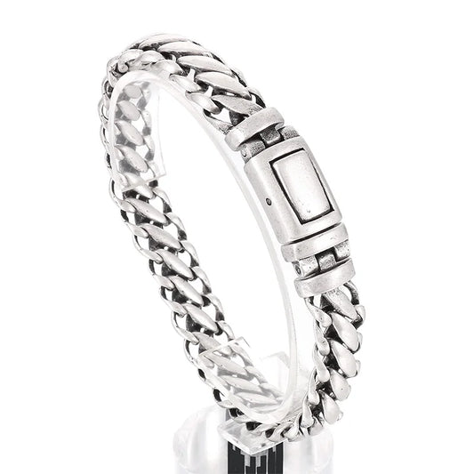 KALEN 220mm Casual Matte Surface Stainless Steel Links Bracelets for Man