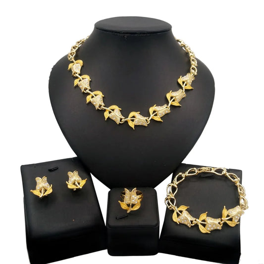 Zhuerrui Women Wedding Party Nigerian Jewellery Sets Bridal Luxury Jewelry Set Italian Silver Color Jewelry Sets  HA0040