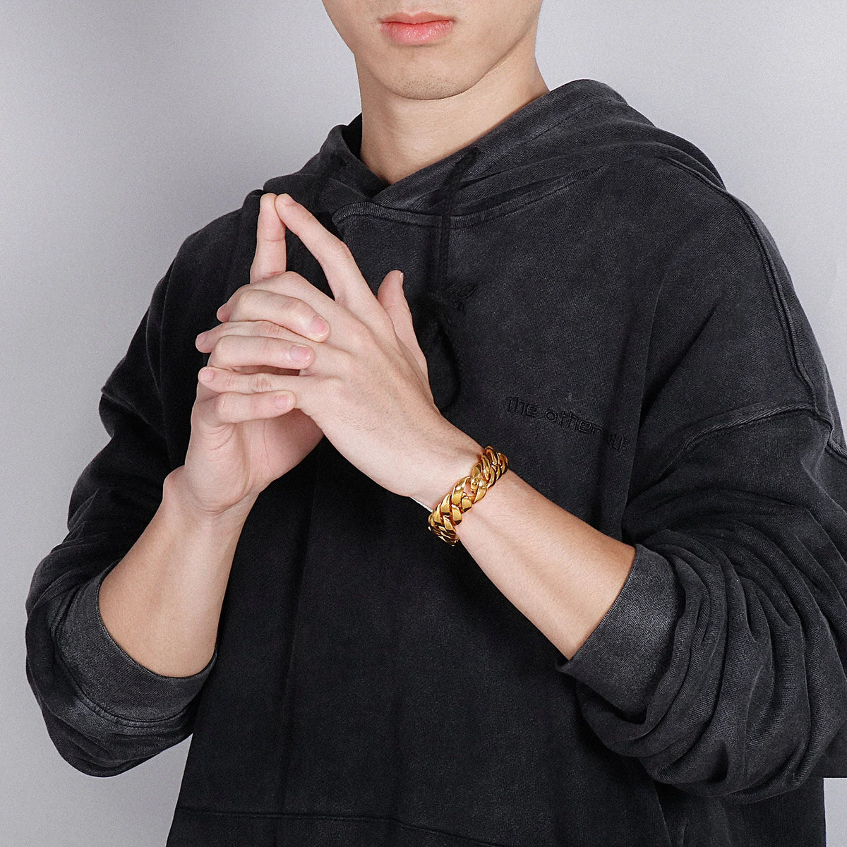 KALEN Charm Stainless Steel Fashion Gold Plated Shiny Male Bracelet