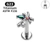 G23 Titanium Triangle Heart Fox Tragus Cartilage Helix Daith Piercing Stud Earrings for Women 16G CZ Ear Stud Pierc Body Jewelry
