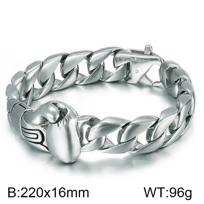 KALEN Fine Jewelry Fashion Bracelets Men Stainless Steel Trendy Boxing Glove Cuban Bracelet Bangle