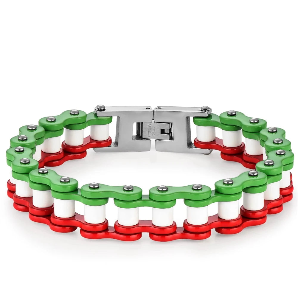REBEL 316l Stainless Steel Pvd Waterproof Anti Non Tarnish for Men Punk Fashion Jewelry Bike Motorcycle Gift Chain Bracelet