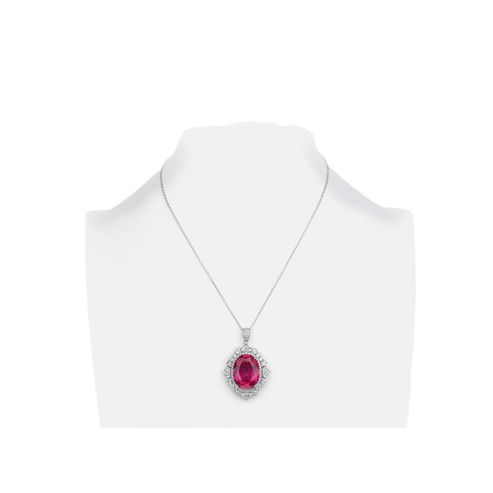 MUSHAN Women's S925 Sterling Silver Pendant Necklace Electroplated White Gold Luxury High-End Wedding Anniversary Parties