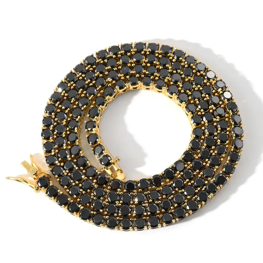S&S 4mm Iced Out CZ Tennis Chain — Men’s | Gold, Silver & Black | S&S Collection