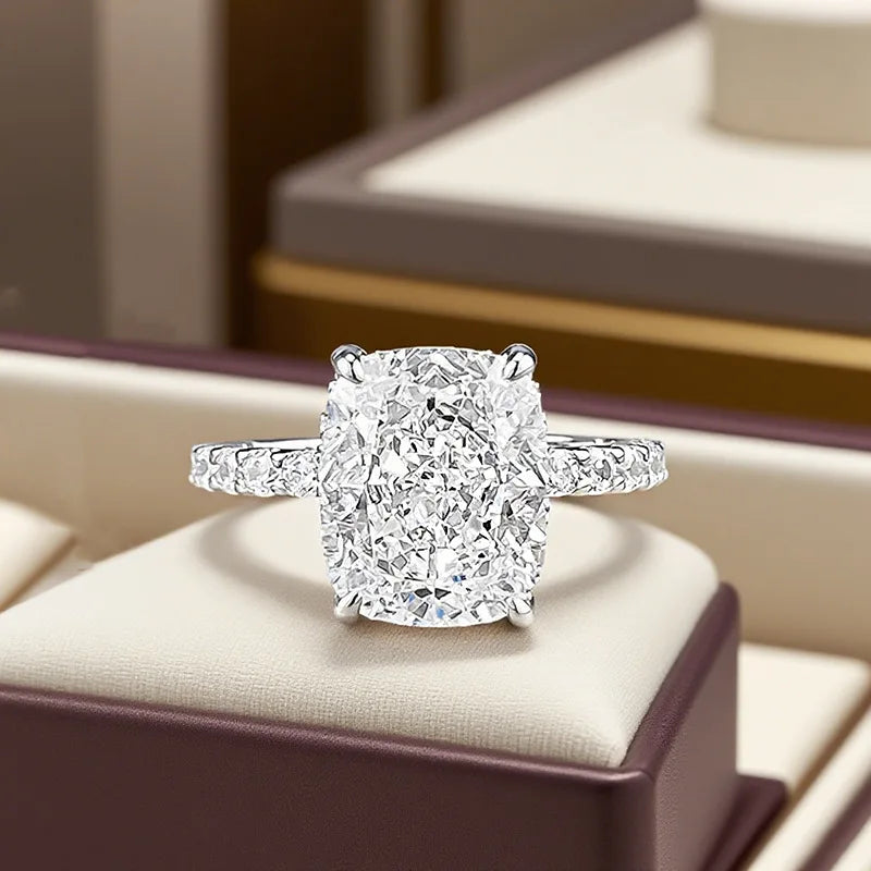 Trendy Design 925 Sterling Silver 5A 8A Cubic Zirconia Ring Engagement Wedding Rings Custom Fine Jewelry Manufacturing Supplies