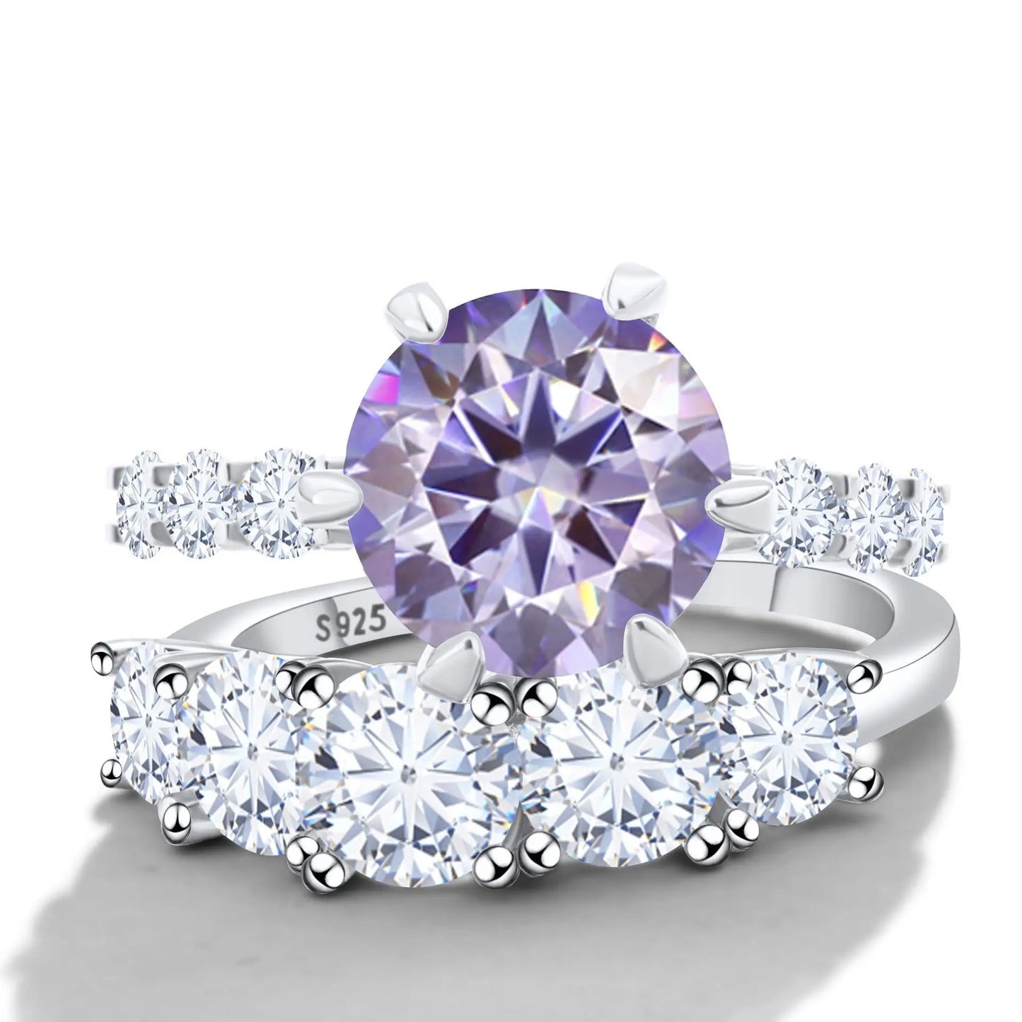 Factory 7.8ct Moissanite Luxury Ring Set with GRA Certificate diamond 925 Sterling Silver Jewelry diamond Ring for Her Wedding