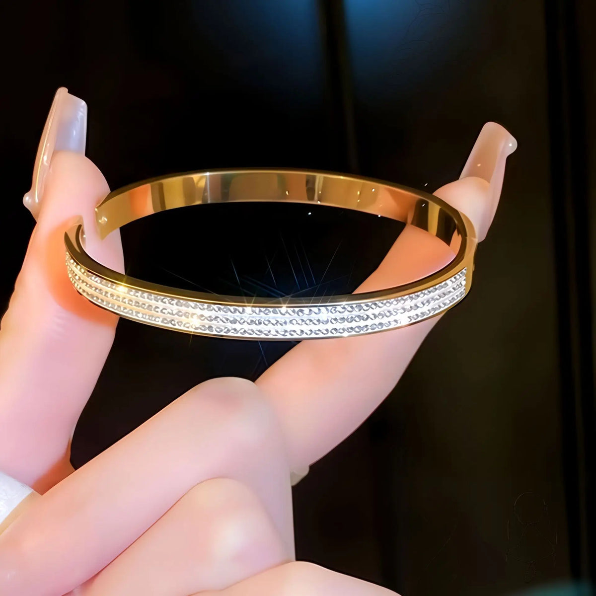 REBEL Stainless Inoxydable Stainless Steel 18K Gold Plated Roman Women Fashion Jewelry Bracelets Bangles
