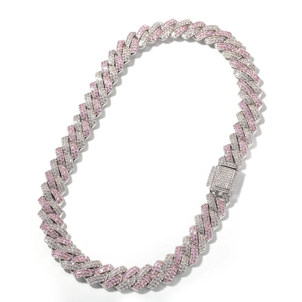 Luxury 13mm Iced Out Cuban Link Chain Necklace Hip-Hop Diamond Choker Brass Zircon Necklace Party Perfect Gift