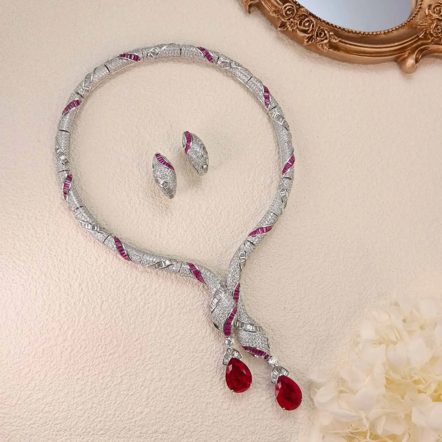 Luxury Brand Snake Design Chocker Necklace Earrings Bridal Jewelry Sets for Party and Wedding Customize Jewelry for Women