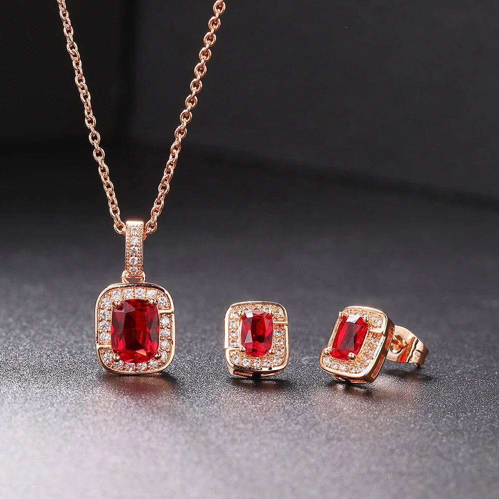 ArtistA RST New Arrival Women Accessories 3 Pcs AAA Green Zircon Earring Necklace Bracelet Jewelry Set S443