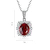 Gemfiori Bridal Jewelry Set Lab Grown Ruby Rings Rhodium Plated Sterling 925 Silver Ring Necklace Earrings for Wedding Party