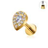 ASTM F136 Titanium Helix Earring Labret 16G Star Shape CZ Paved Internal Thread Punk Style Nose Studs Piercing Jewelry Wholesale