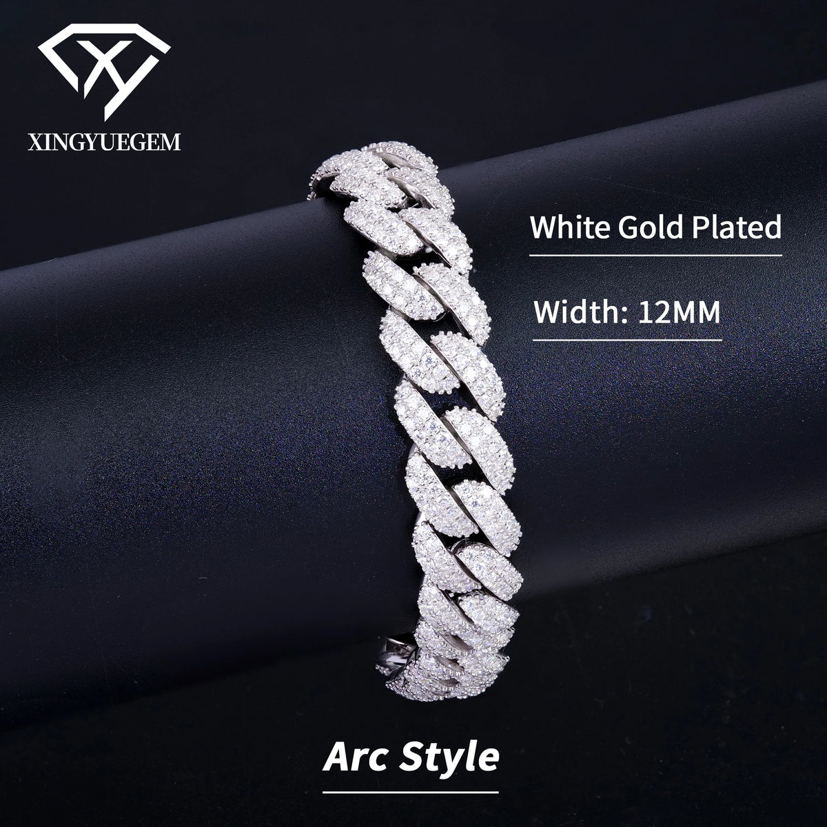 Factory Wholesale 8-20mm Gold Plated Vvs Iced Out Full Diamond Miami Moissanite 925 Sterling Silver Cuban Chain Link Bracelet