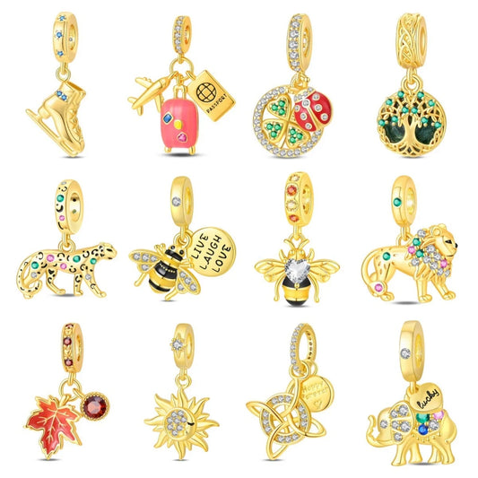 S&S Gold Charm Pendants | Nature & Travel Collection