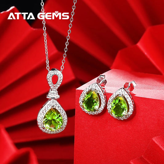 Synthetic Diaspore Zultanite Gemstone Jewelry Sets 925 Sterling Silver Ring Water Drop Earrings Necklace Wedding Gift for Women