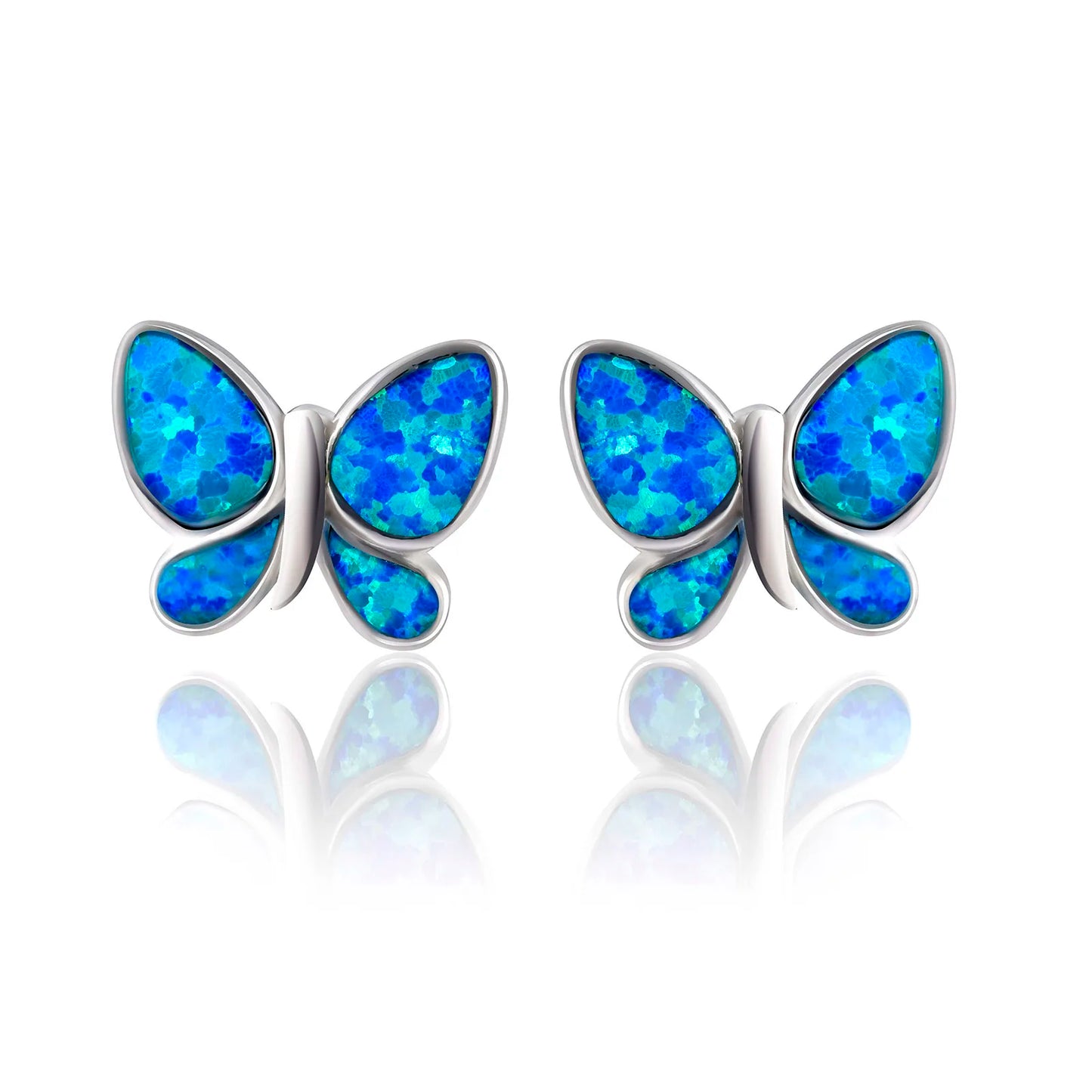 Vibrant Butterfly Opal Butterfly Earrings Fire Opal Wings & Sleek Frame Design | Whimsical Daily Jewelry Bulk Gifts