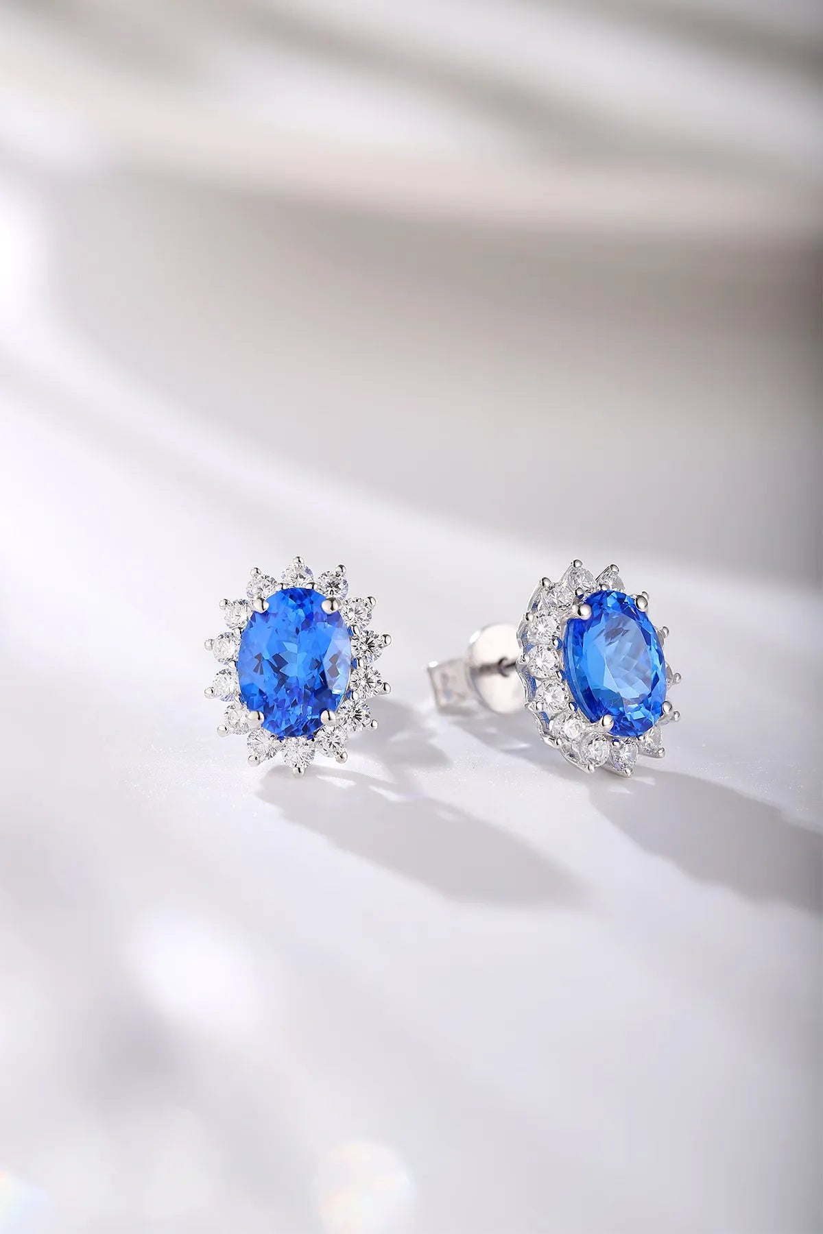 Gemfiori Anster S925 Silver Lab-Grown Cobalt Spinel Trendy Drop Earrings for Woman Wedding Party