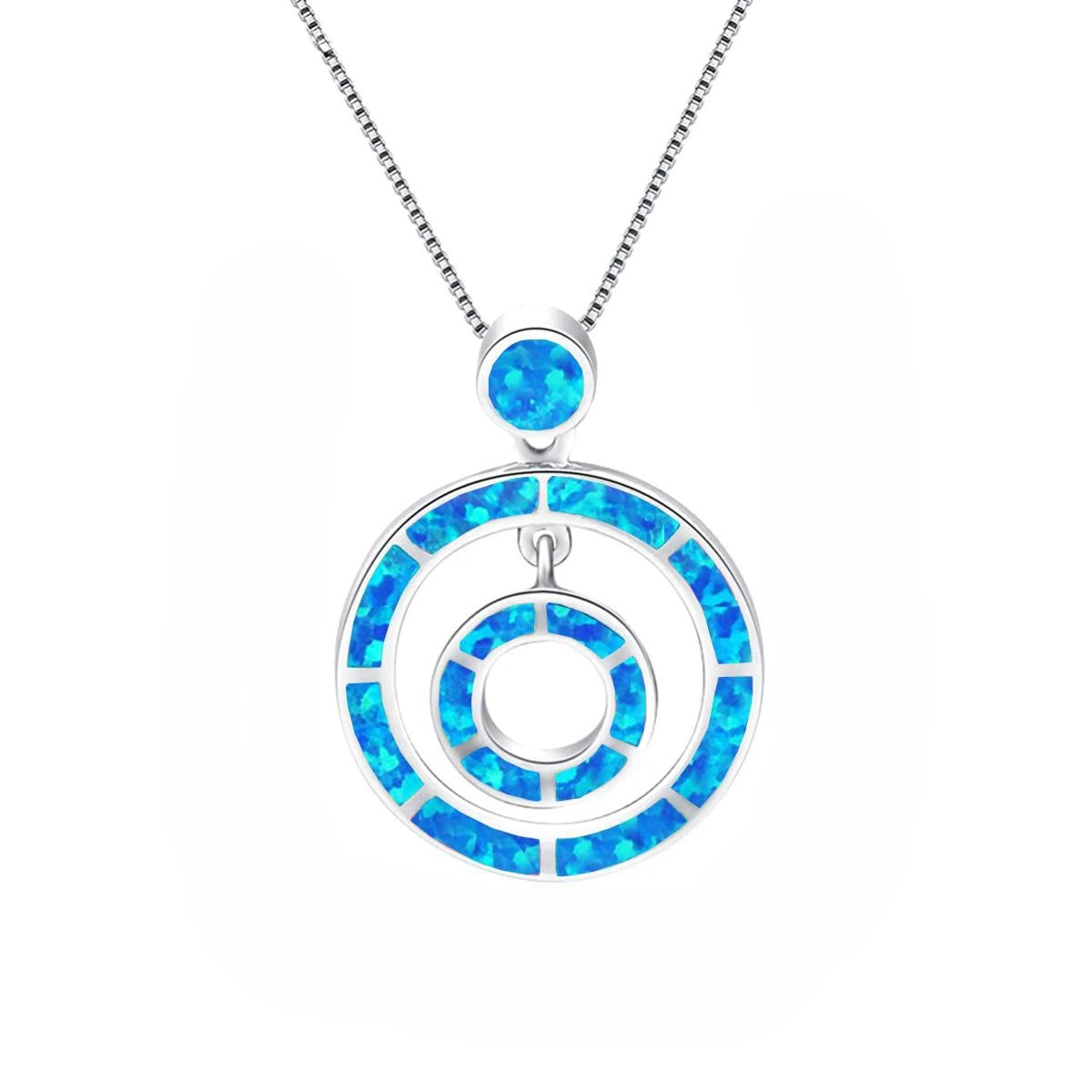 Chic Double Circle Motif Necklace Aobao Geometric Pendant Fashion Jewelry