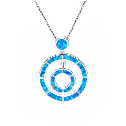 Chic Double Circle Motif Necklace Aobao Geometric Pendant Fashion Jewelry