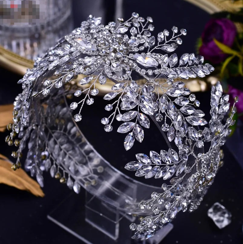 Stylish Bridal Crown Princess Tiara Hair Accessories Headband for Bridal Headwear Wedding Tiara